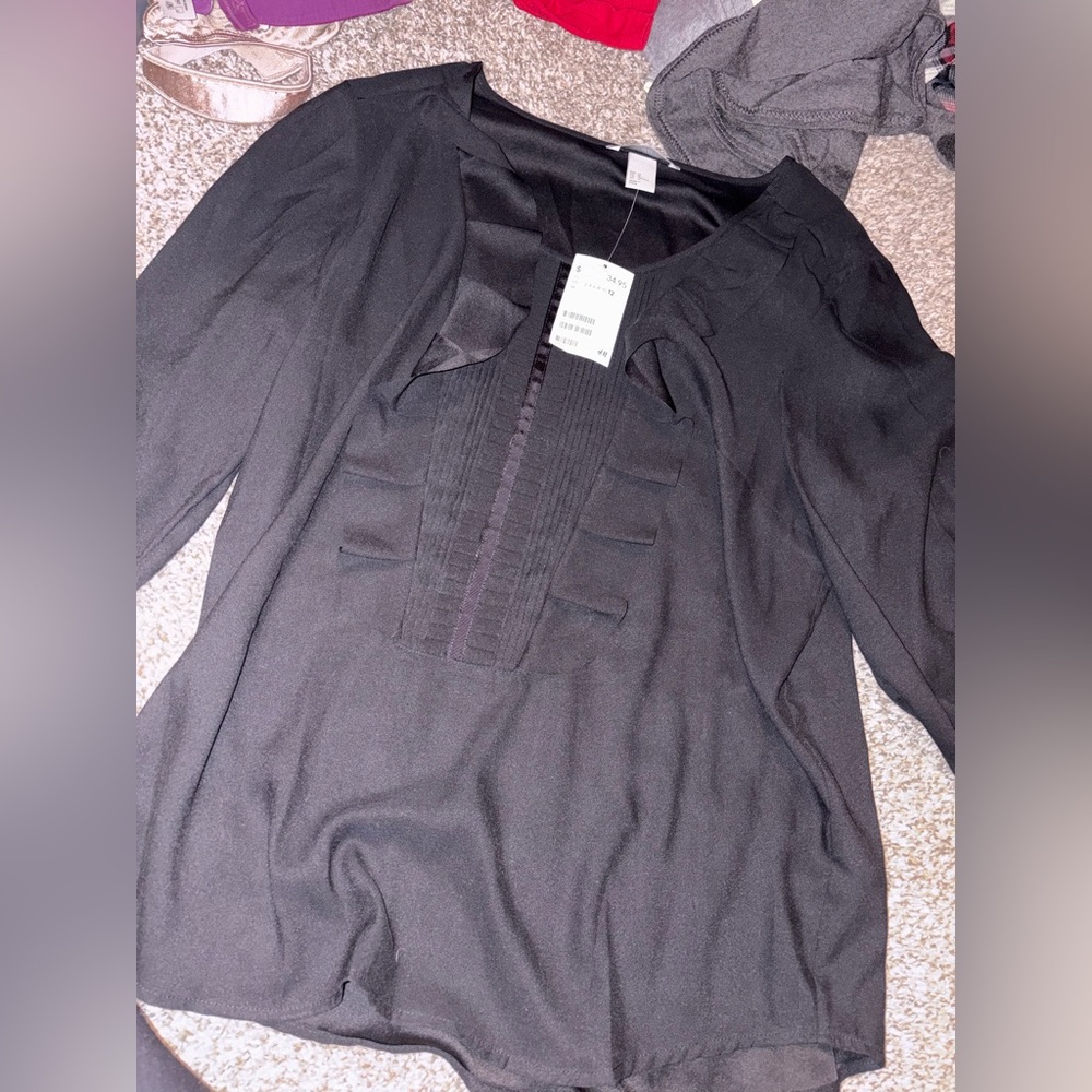 H&M Black Dress Shirt Women’s 12